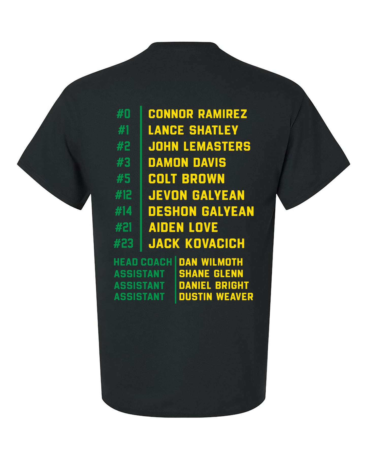 Trojans Basketball MVAC Champions - Short Sleeve (with roster)