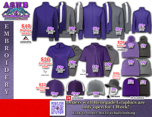 Ashe Volleyball Embroidery Tops 30-34