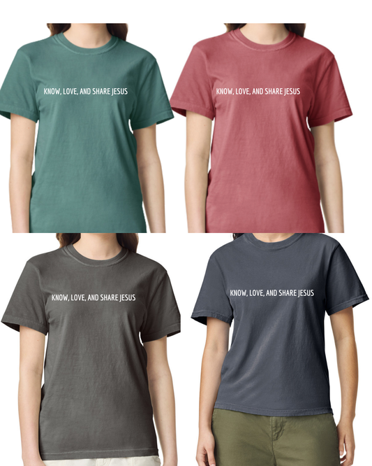 Know Love Share Jesus Comfort Colors Short Sleeve