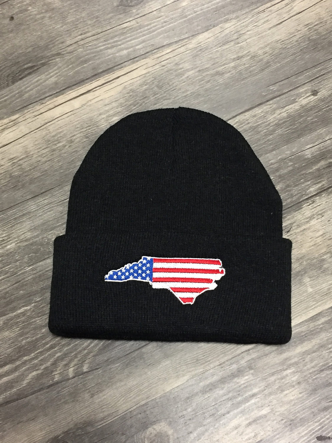 North Carolina with American Flag | Toboggan | Winter Hat