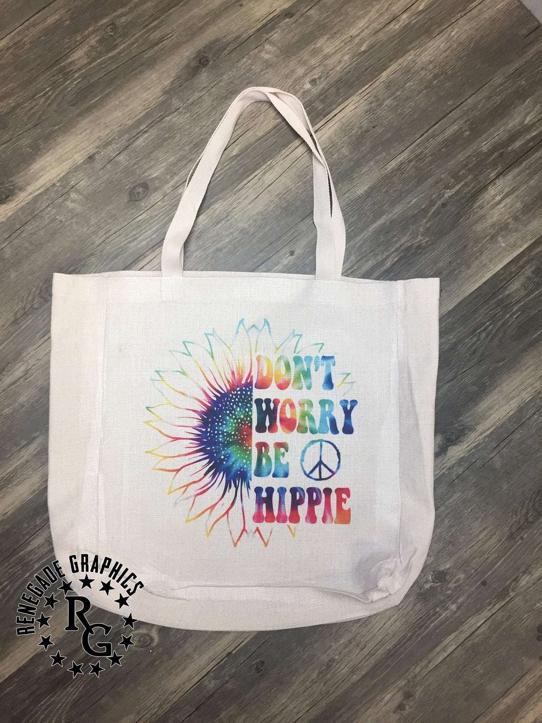 Don't Worry Be Hippie | Canvas Tote Shopping Bag