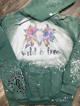 Load image into Gallery viewer, Wild &amp; Free | Floral | Skull | Vintage | Bleached Shirt
