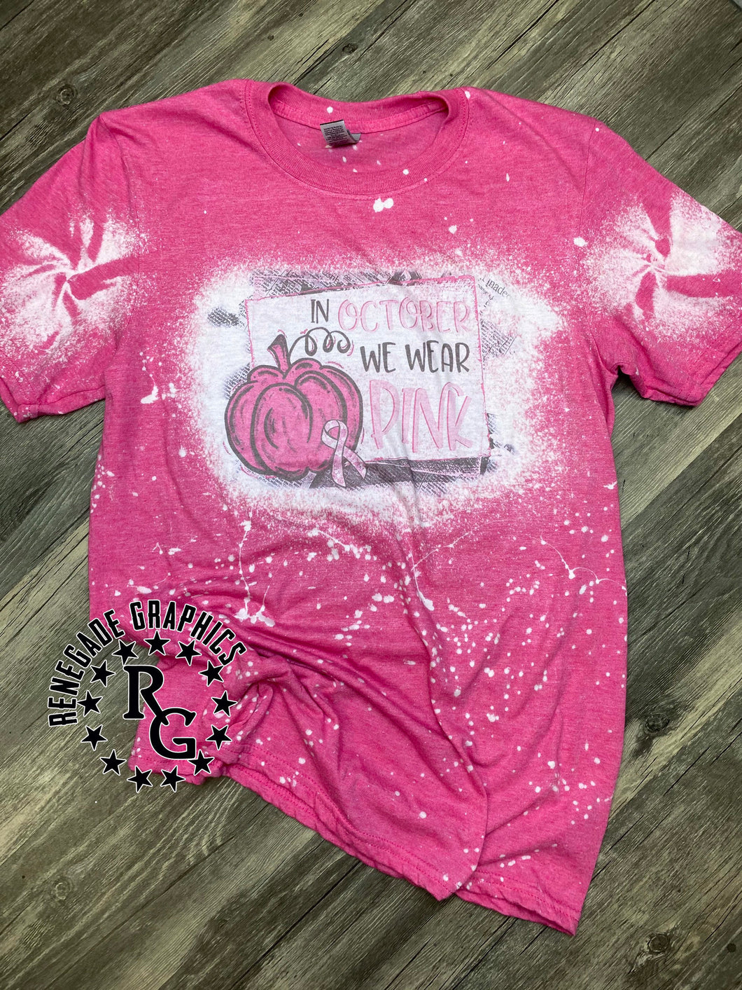 In October We Wear Pink | Breast Cancer | Vintage | Bleached Shirt