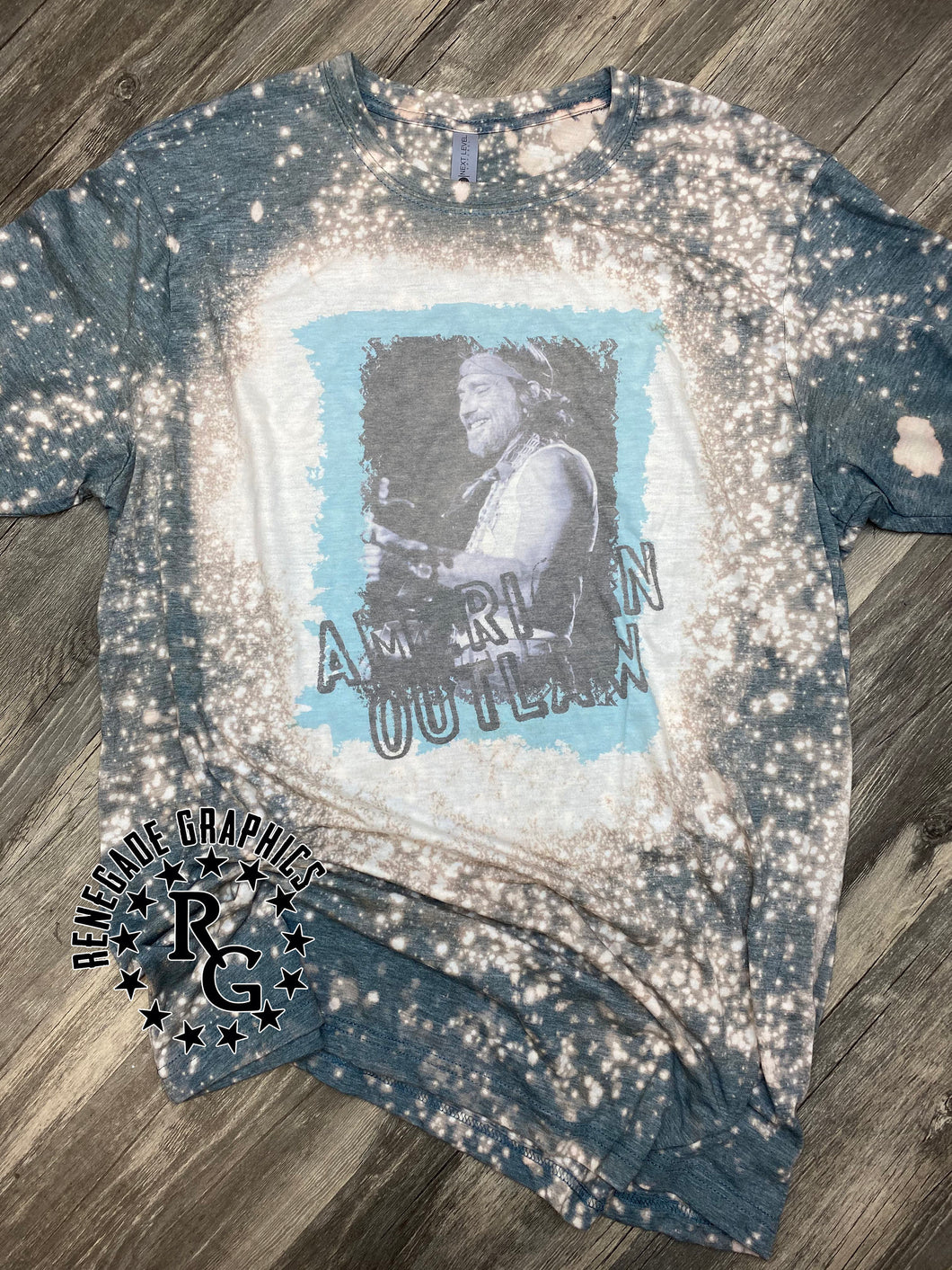 Willie Nelson Country Music | American Outlaw | Vintage | Bleached Shirt
